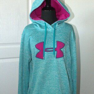 Under Armour Women's Aqua Blue Cold Gear Hoodie Drawstring size Large
